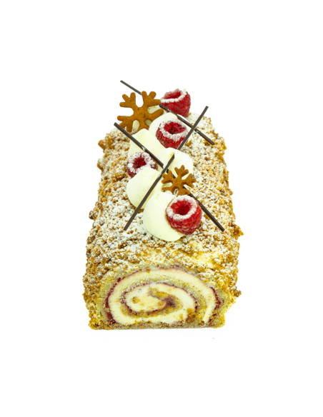Bûche streusel framboise
